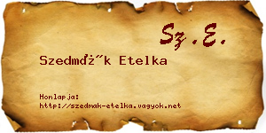Szedmák Etelka névjegykártya
