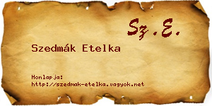 Szedmák Etelka névjegykártya